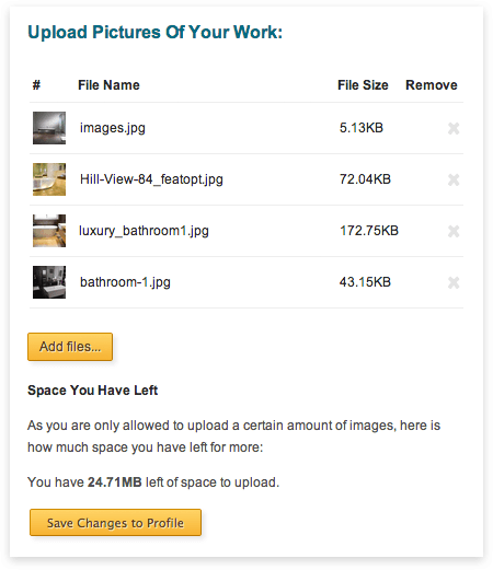 Company Profile upload
